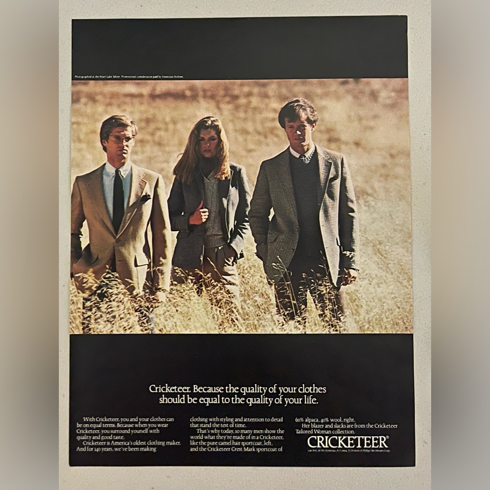 Cricketeer 1981 Magazine Vintage Advertisement